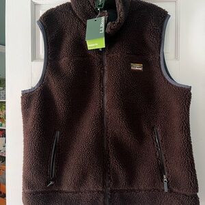 L.L. Bean Dark Brown Sherpa Vest